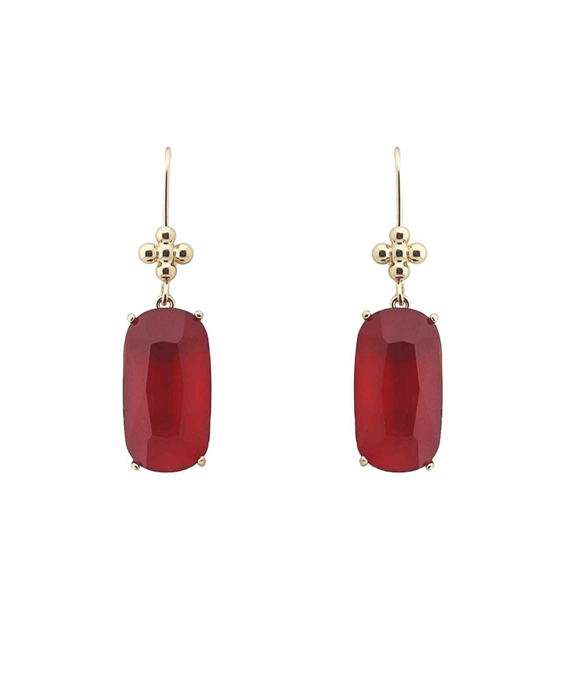 Rectangular Cushion Cut Stone Earring