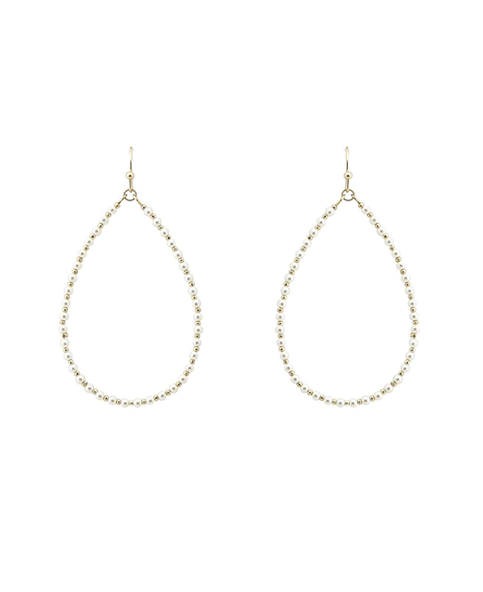 Beaded Teardrop Hoop Earring