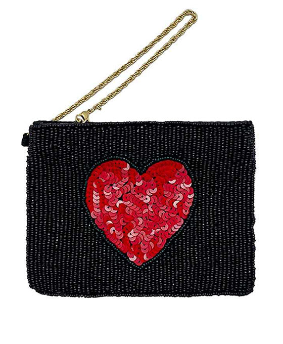 Beaded Heart Pouch