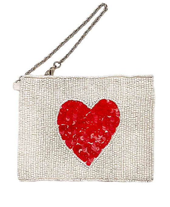 Beaded Heart Pouch