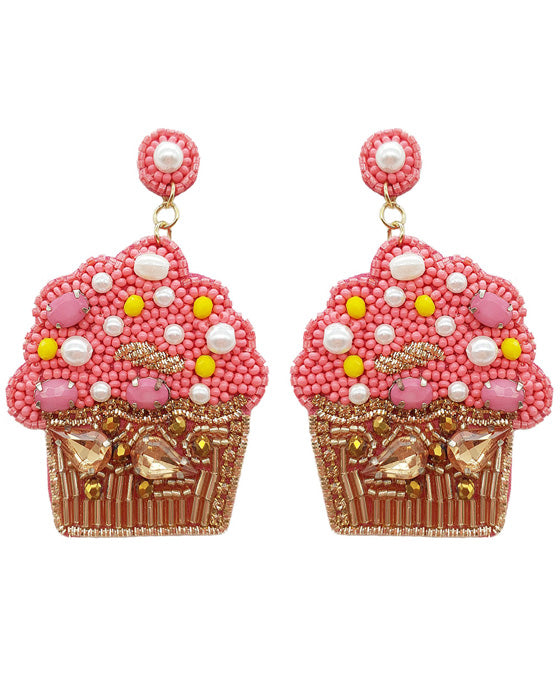 Cupcake Seed Bead Earring