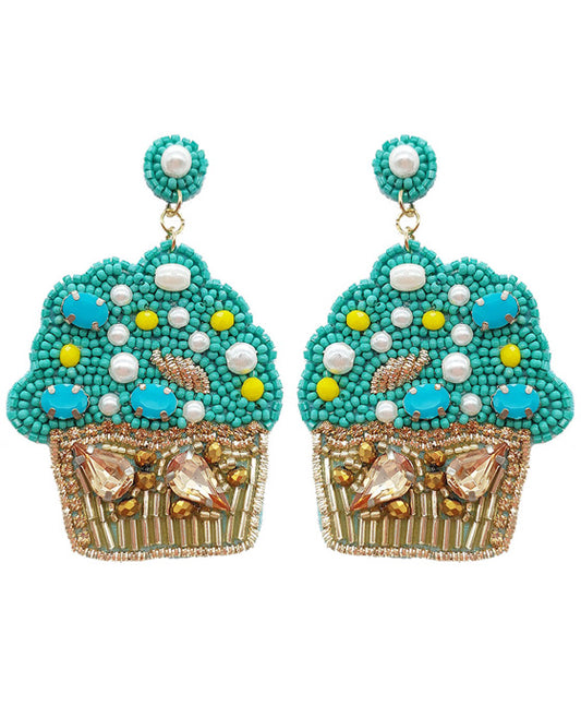 Cupcake Seed Bead Earring