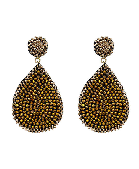 Glass Beaded Teardrop Earring