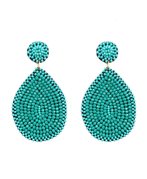 Glass Beaded Teardrop Earring