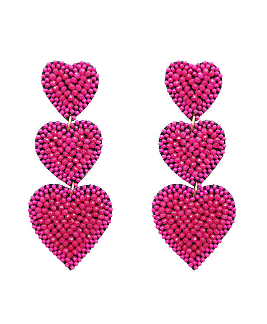 Glass Beaded Heart Earring