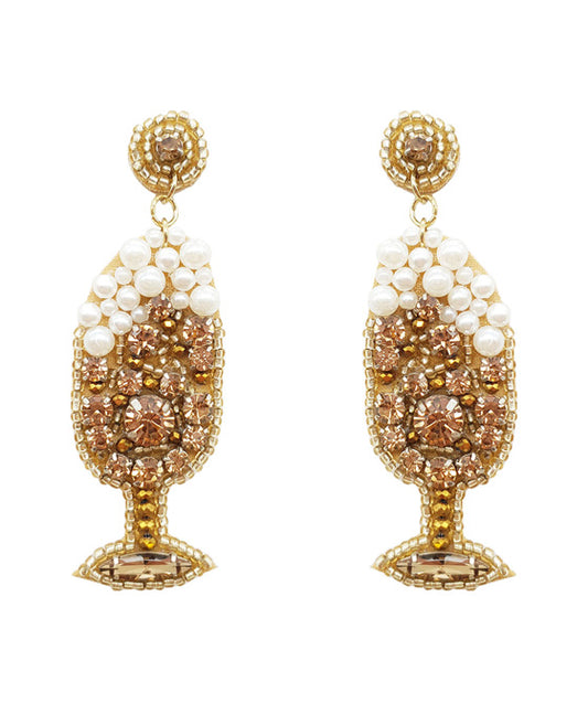 Champagne Glass Post Earring
