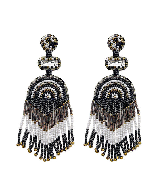 Seed Beaded Fringe Earring