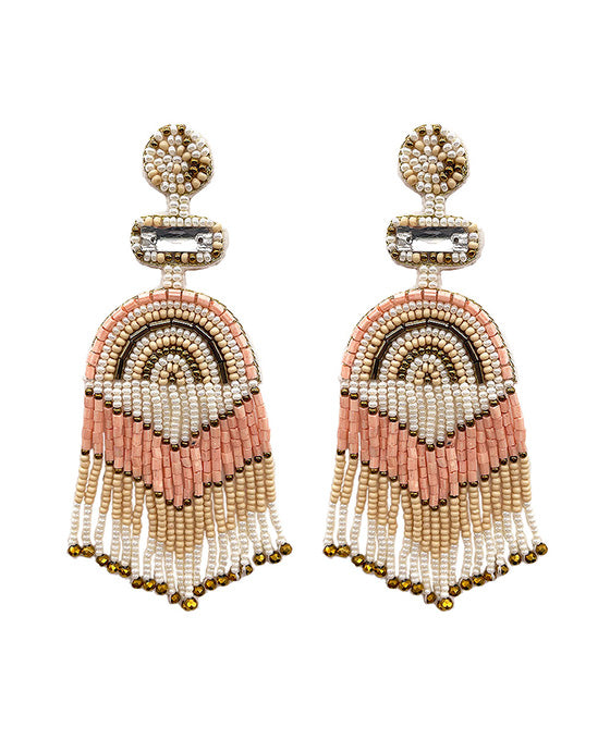 Seed Beaded Fringe Earring