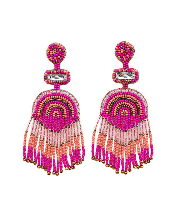 Seed Beaded Fringe Earring