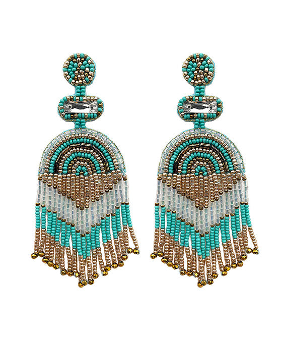 Seed Beaded Fringe Earring