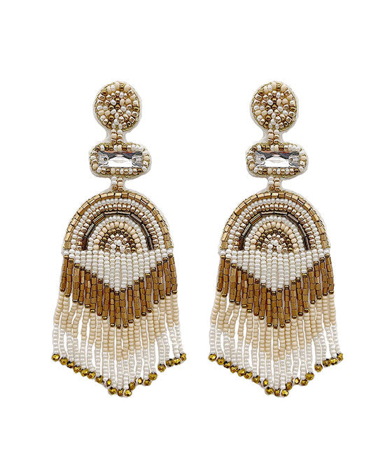 Seed Beaded Fringe Earring