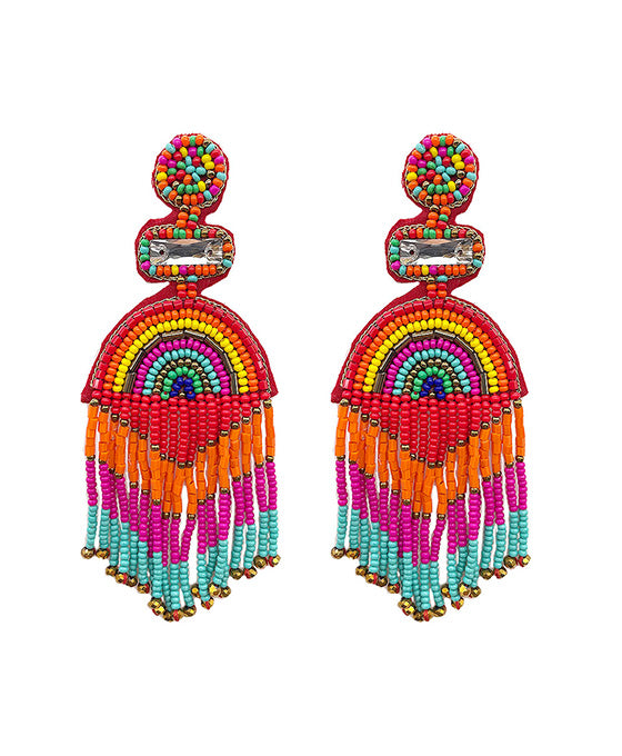 Seed Beaded Fringe Earring