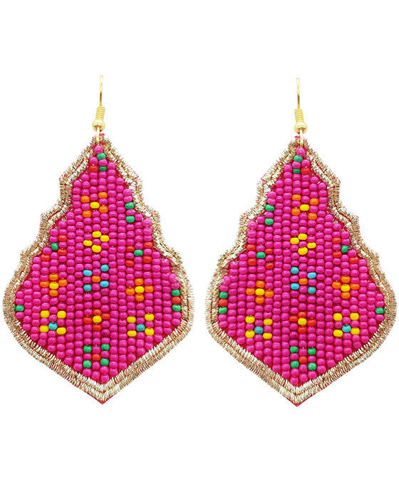 Seed Bead Decorated Teardrop Earring