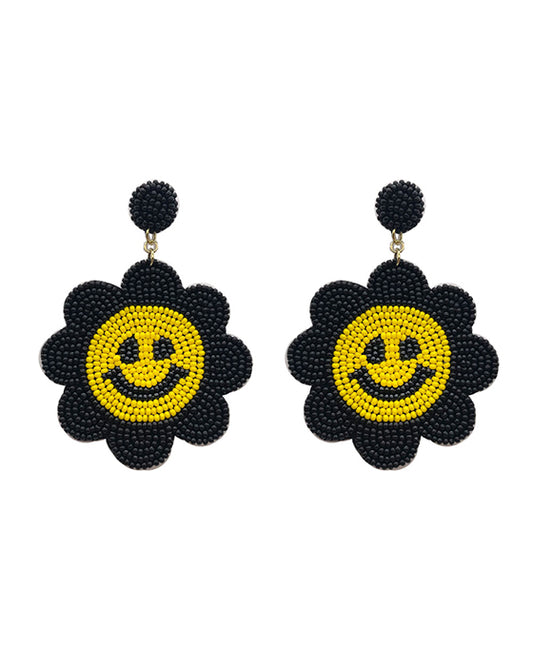 Flower Smile Face Seed Bead Earring