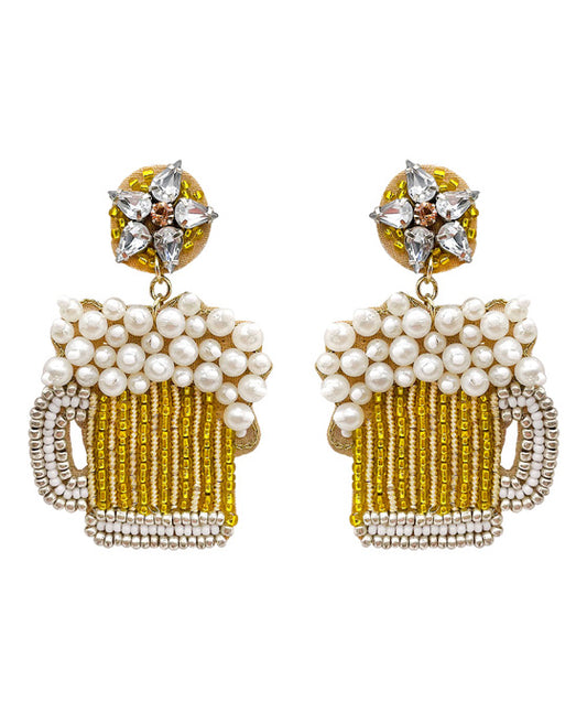 Beer Glass Beaded Earring