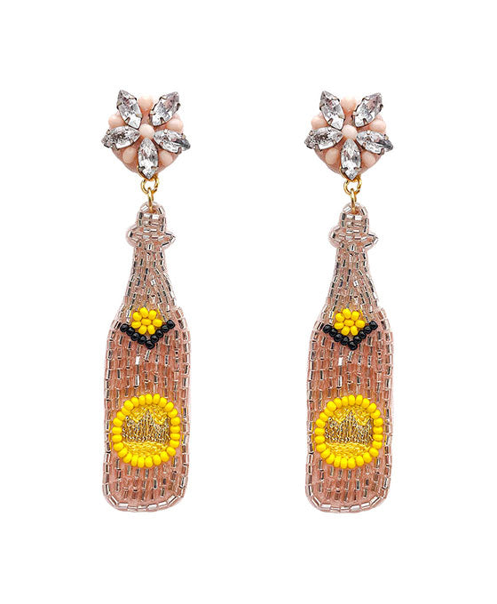 Liquor Bottle Beaded Earring