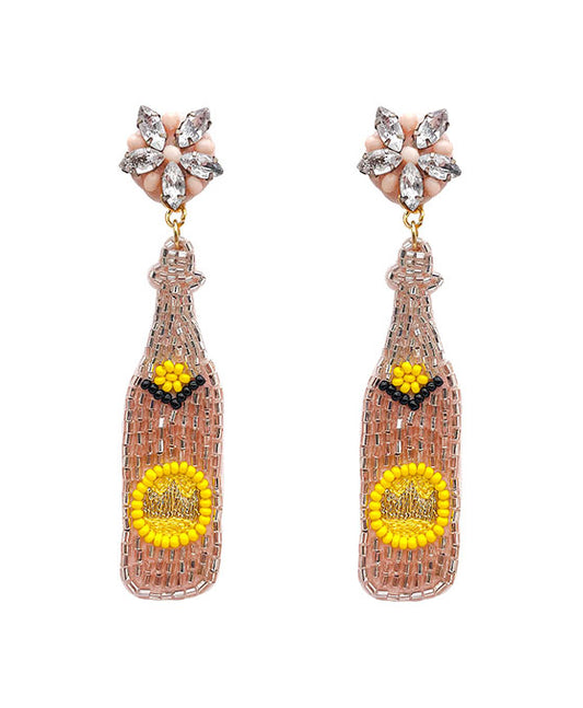 Liquor Bottle Beaded Earring
