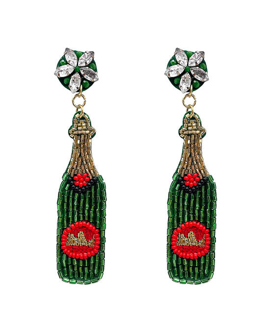 Liquor Bottle Beaded Earring