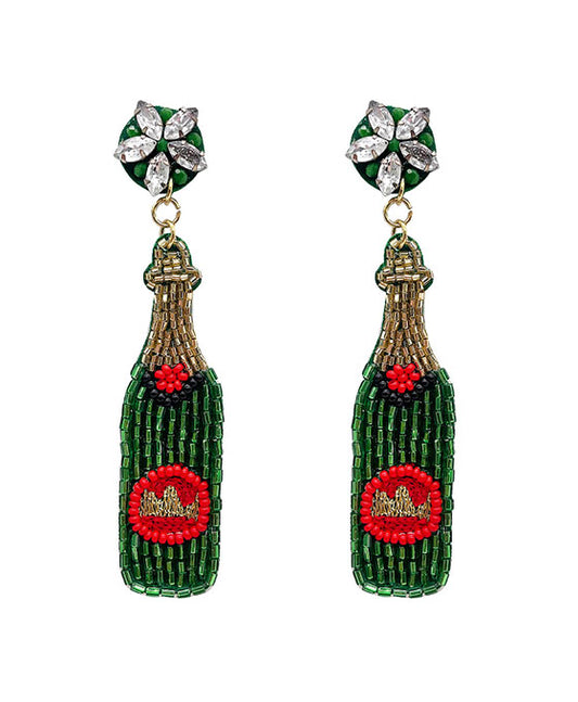 Liquor Bottle Beaded Earring