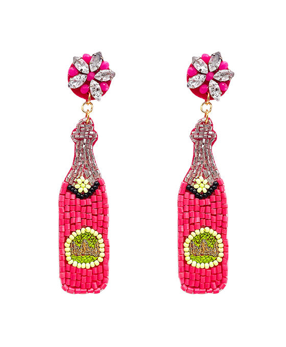 Liquor Bottle Beaded Earring