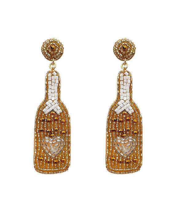 Liquor Bottle Beaded Earring