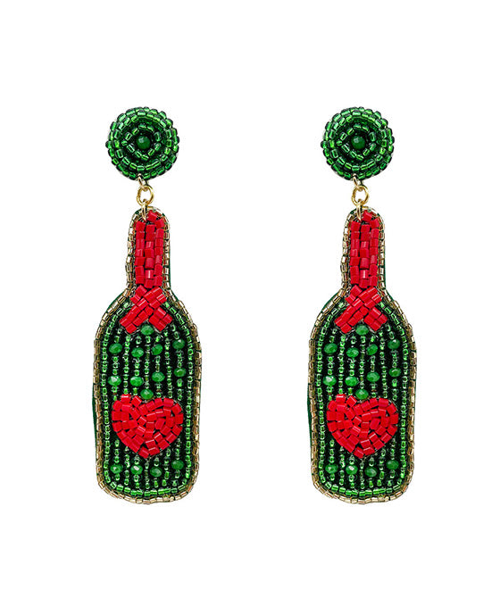 Liquor Bottle Beaded Earring