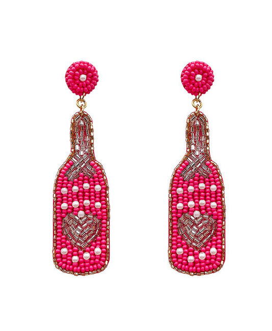 Liquor Bottle Beaded Earring