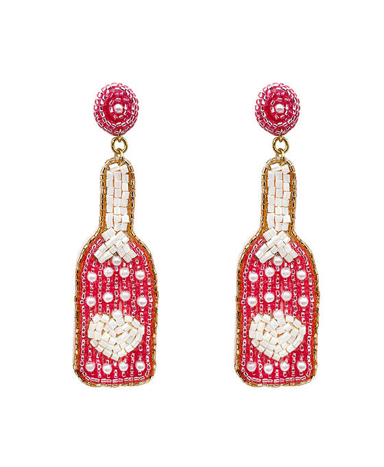 Liquor Bottle Beaded Earring