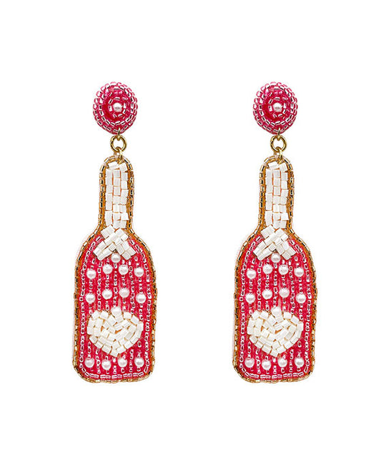 Liquor Bottle Beaded Earring