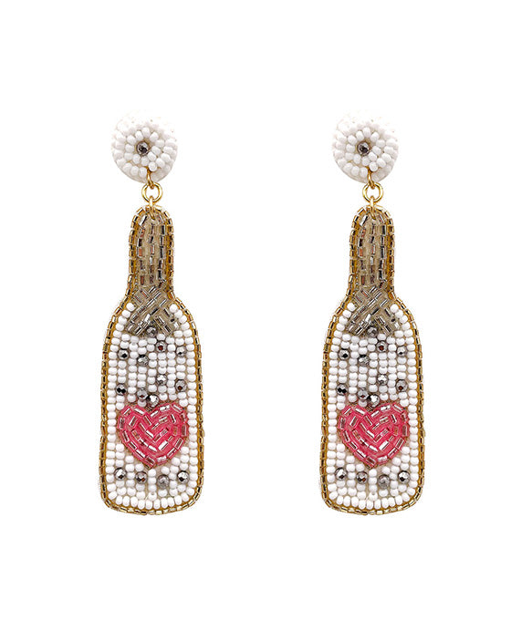 Liquor Bottle Beaded Earring