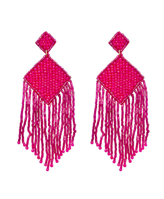 Beaded Tassel Post Earring