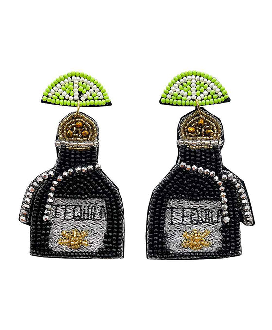 Beaded Tequila Bottle Earring