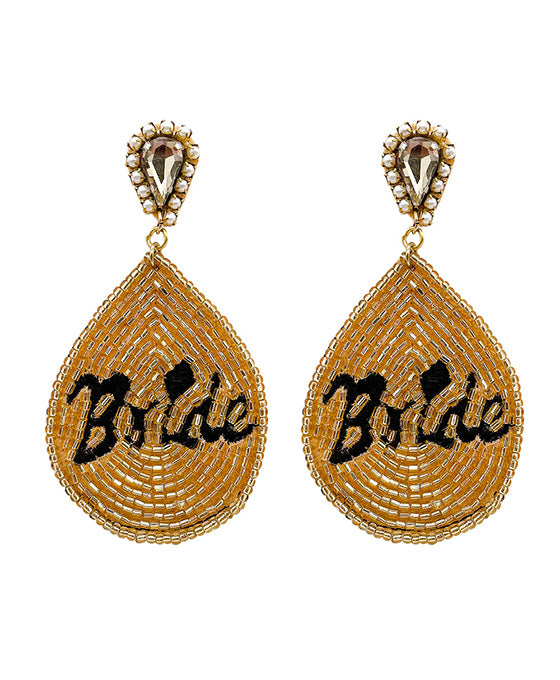 Beaded Teardrop Bride Post Earring