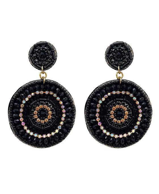 Beaded Circle Post Earring
