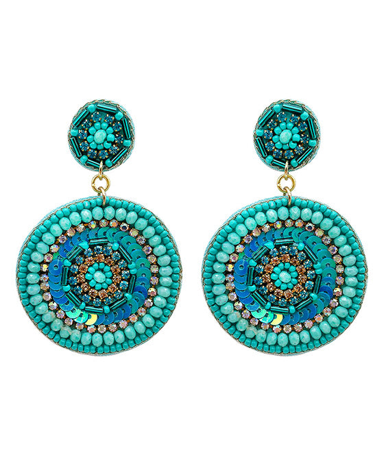 Beaded Circle Post Earring