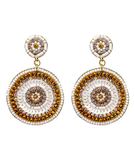 Beaded Circle Post Earring