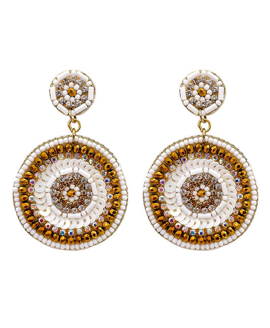Beaded Circle Post Earring