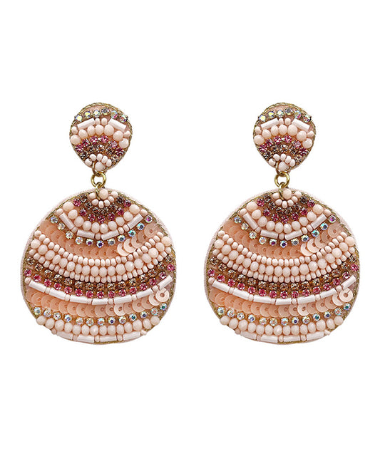 Beaded Circle Post Earring