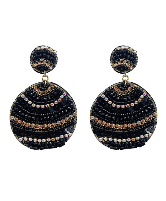 Beaded Circle Post Earring