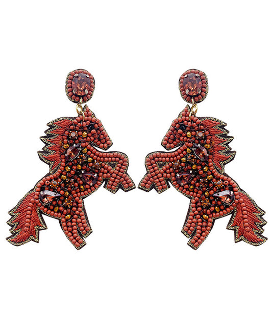 Beaded Horse Earring