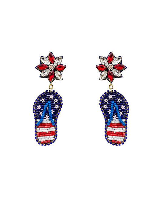 American Flag Flip Flop Earring