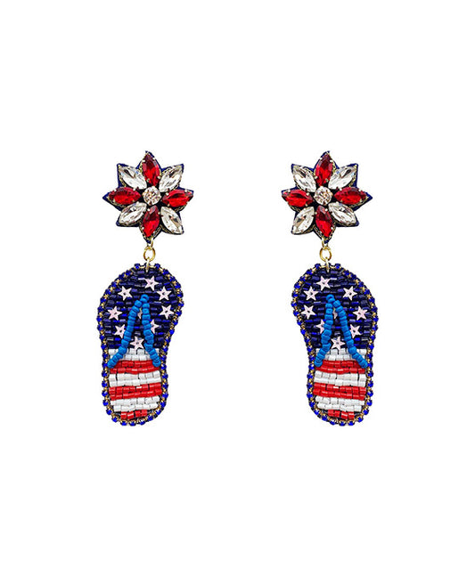 American Flag Flip Flop Earring