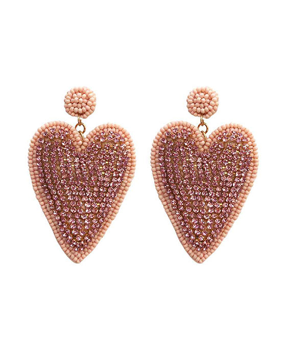 Beaded Heart Earring