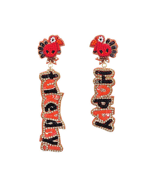 Beaded Turkey Earring