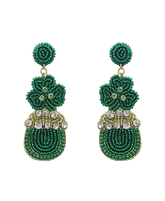 Beaded St Patrick's Earring