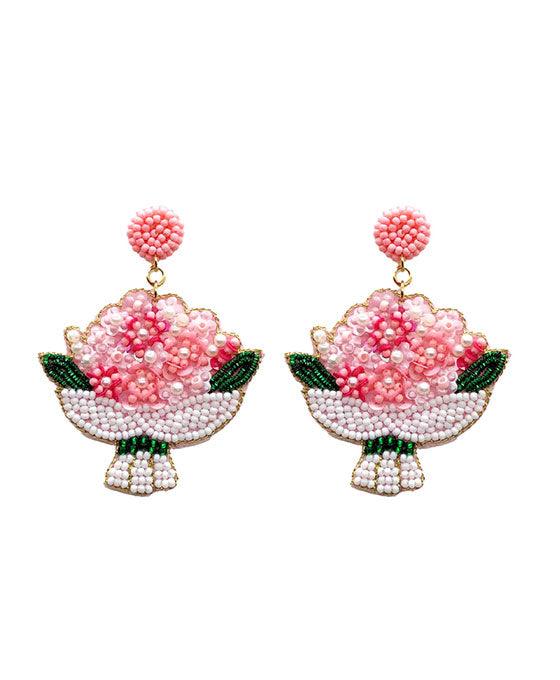 Beaded Bouquet Earring