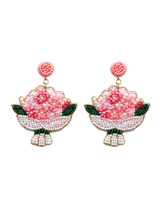 Beaded Bouquet Earring