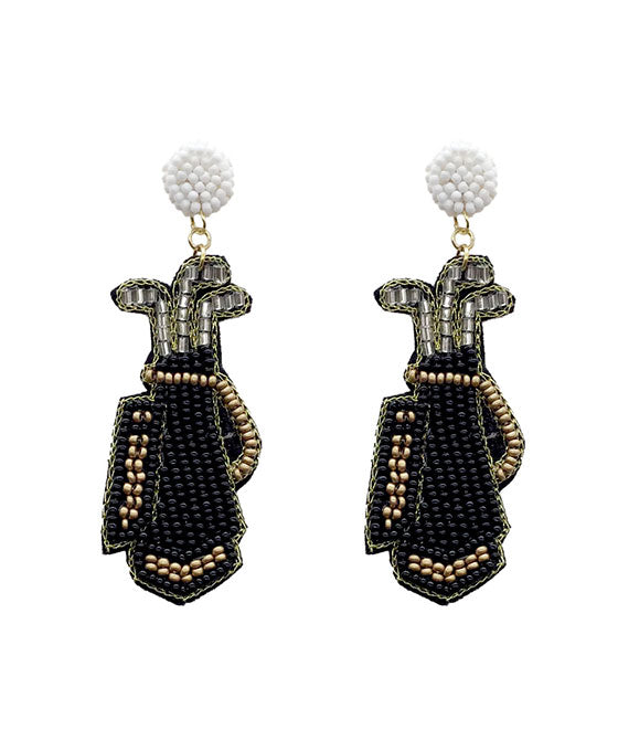 Beaded Golf Club Earring