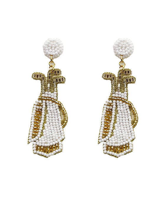 Beaded Golf Club Earring