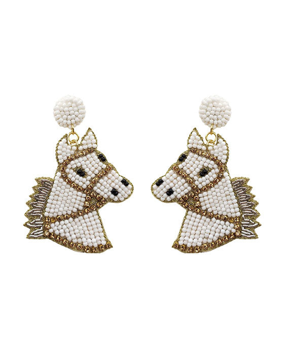 Beaded Horse Earring